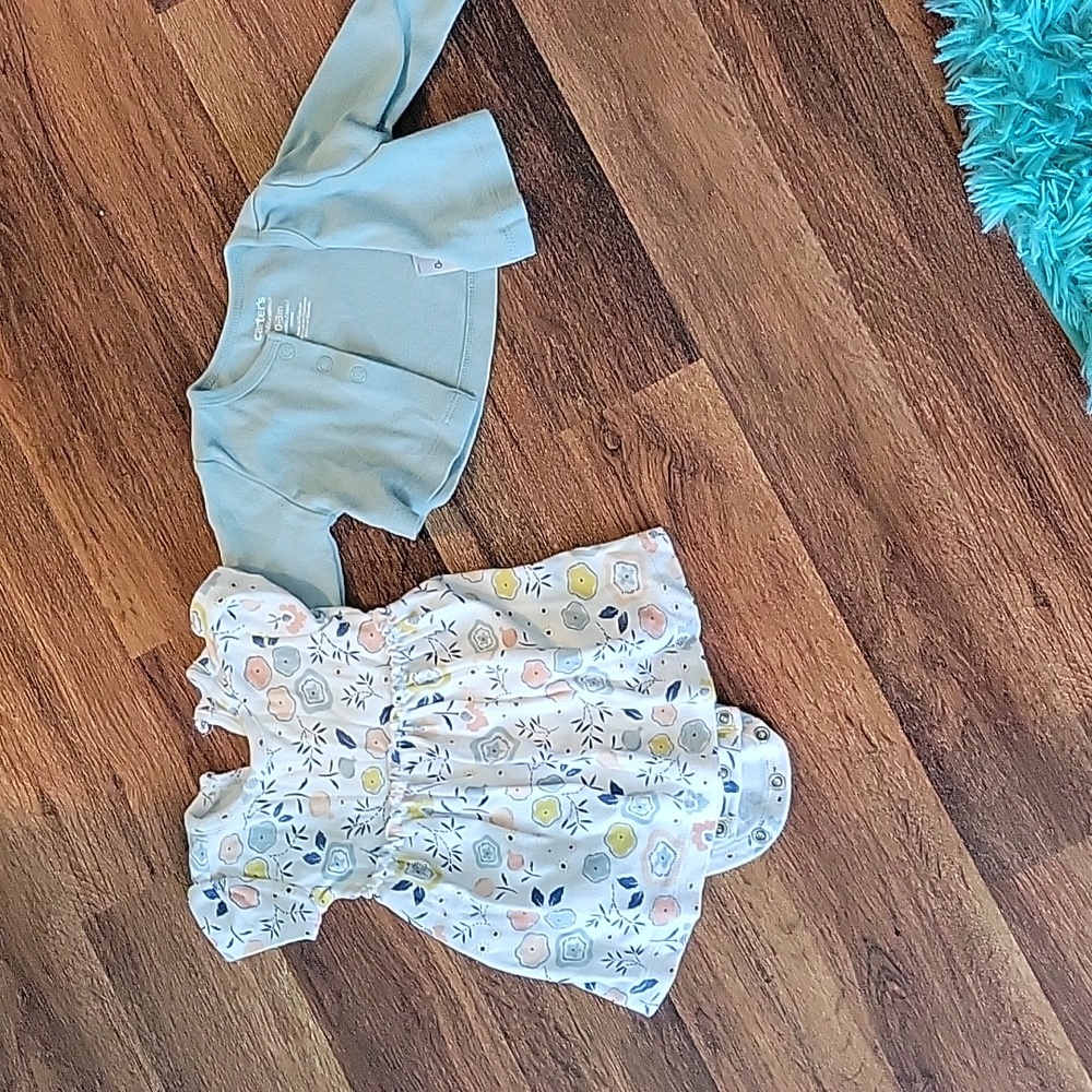 0-3 month Carter's newborn dress with sweater